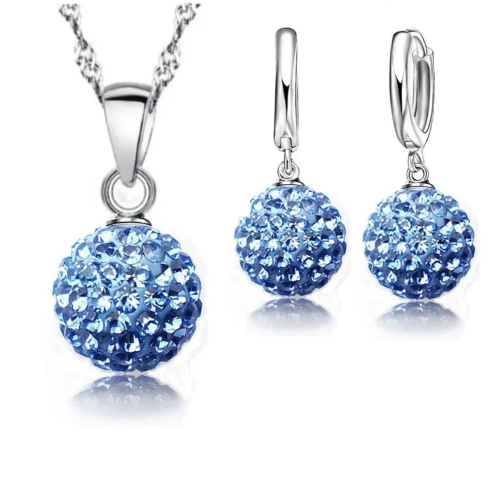 Casual Necklace Pendant Earrings 925 Sterling Silver Set - Picture 1 of 4